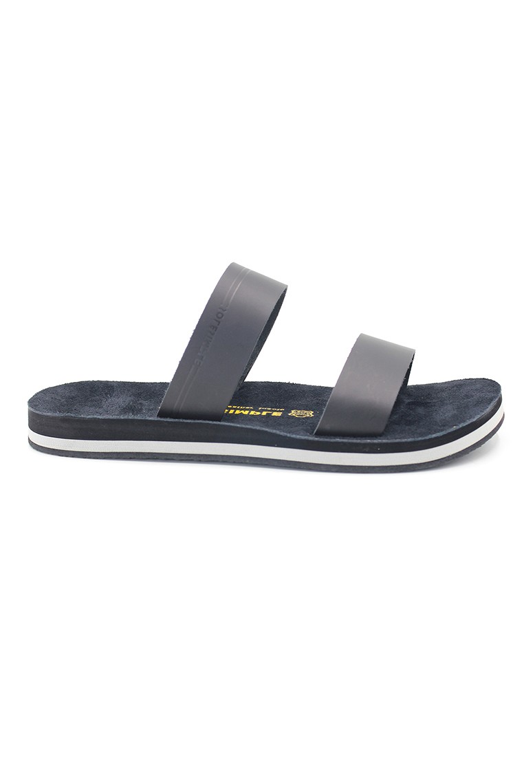 Warsaw - Black Leather Sandals & Flip Flops