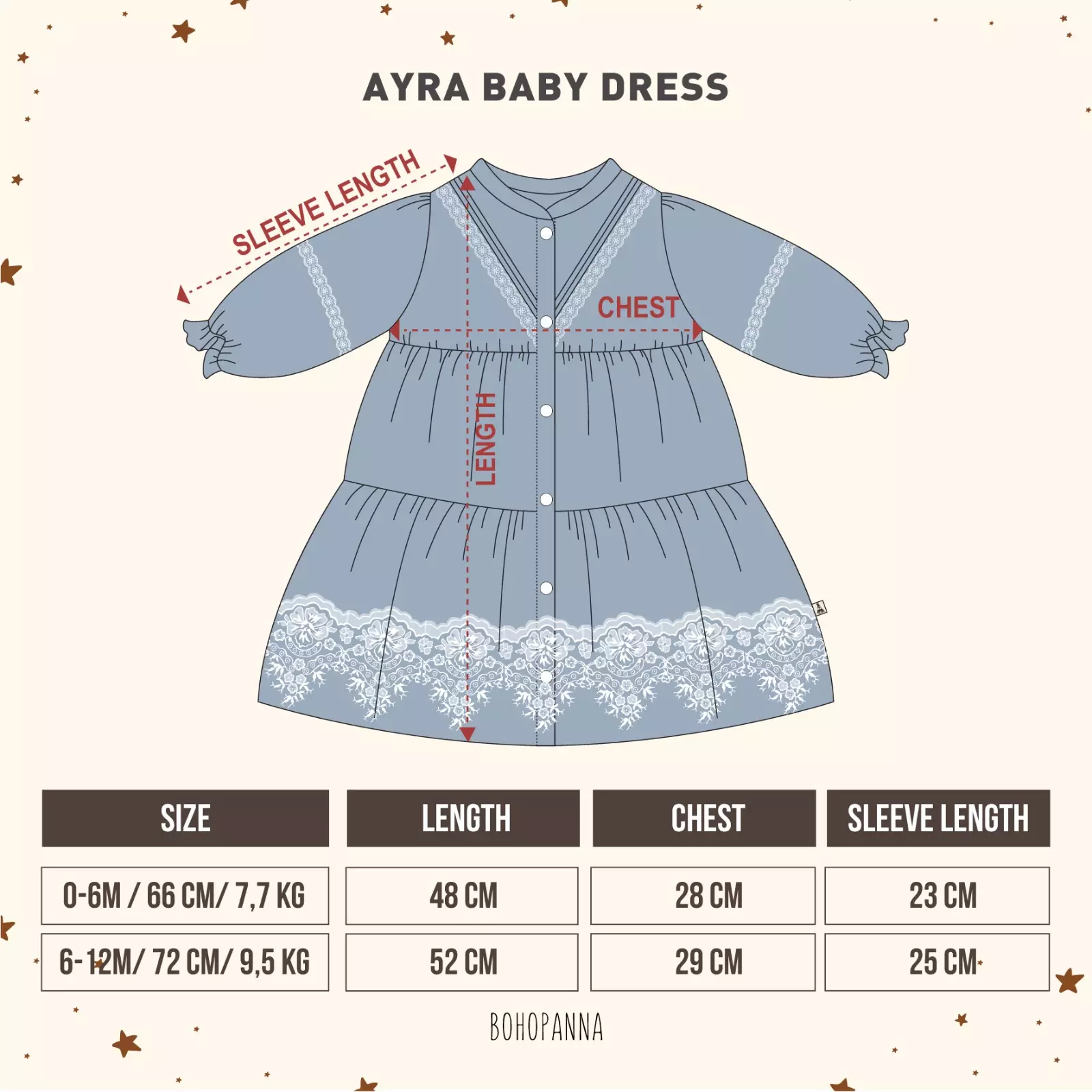 BOHOPANNA - RAYA COLLECTION - AYRA BABY DRESS - GAMIS BAYI PEREMPUAN