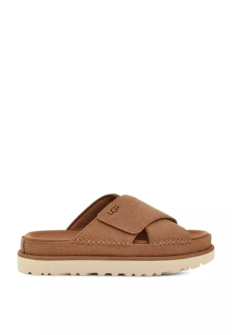 Discount on Ugg  shoes - SKU: Ugg Women's Goldenstar Cross Slide Sandal - Chestnut (1137910-Che)