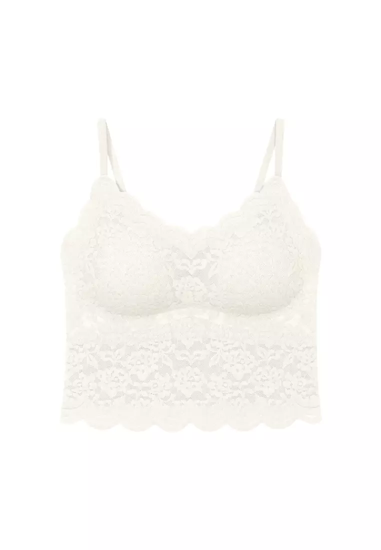 Premium Dawn Seamless Lace Bralette in White