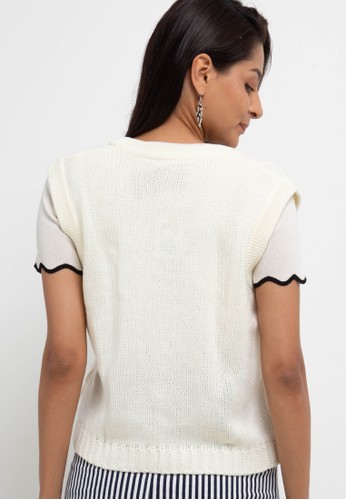 Jual Peponi Vneck Cable Oversize Vest Original | ZALORA Indonesia