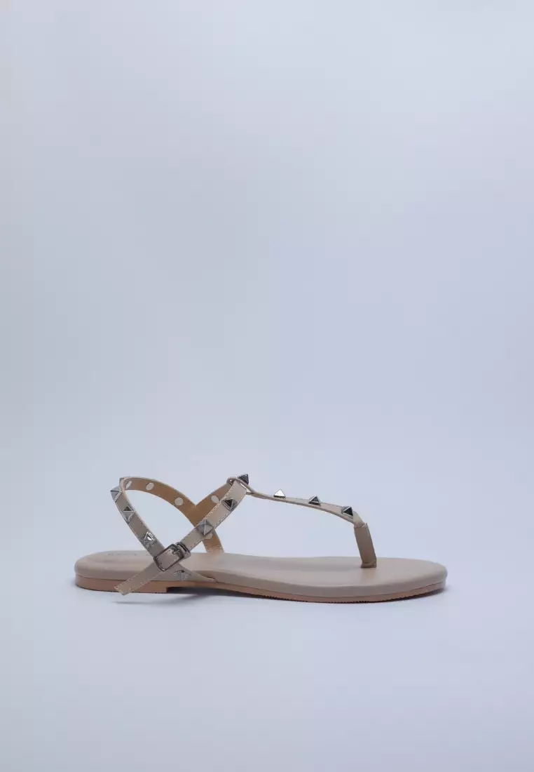 Jual REVE NOIR REVE NOIR Rinne Sandal Teplek Wanita - Taupe