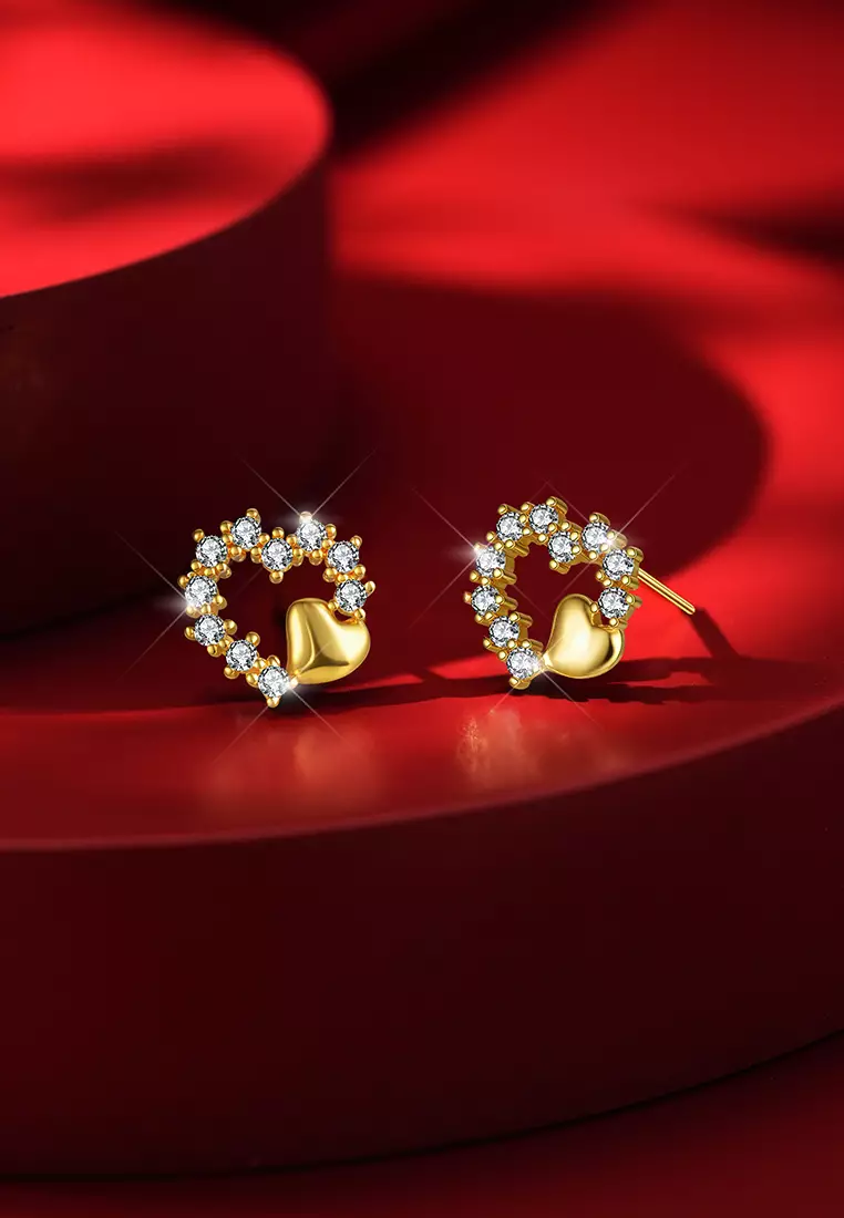 Anting Wanita Titanium Original Korea Elegan Heart Style Anting Giwang Tusuk Cewek