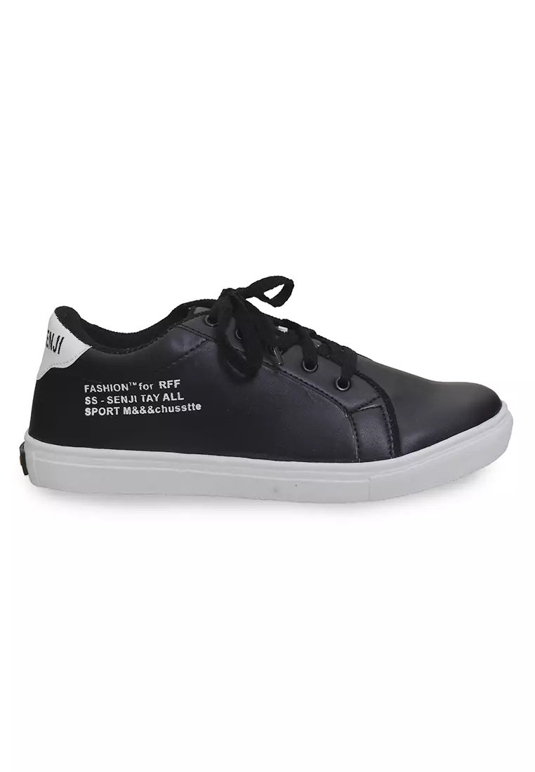 Anando Sepatu Sneakers Tali Pria Casual Shoes Fashion Lighweight Material Canvas ORIGINAL - Black