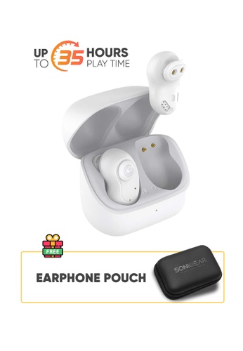Sonicgear white SonicGear Earpump Comfy 1 White TWS Bluetooth Wireless Earbuds with IPX-5 Splash Proof - Up to 35 Hours Playtime | Free Pouch A2E0DES5728AC0GS_1
