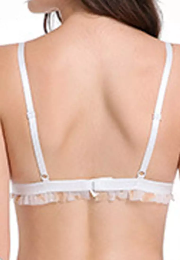 LYCKA LKS2073-LYCKA Lady Sexy Lace Bra-White 2024, Buy LYCKA Online