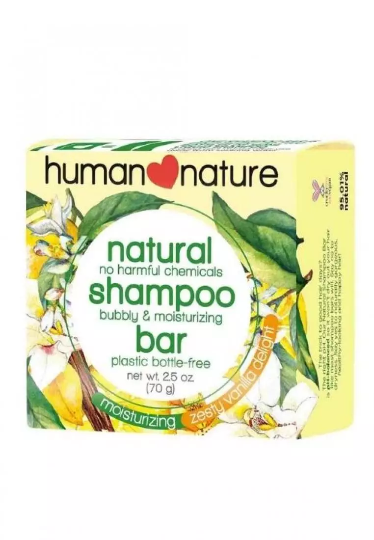 Natural Moisturizing Shampoo Bar – Zesty Vanilla Delight 35g