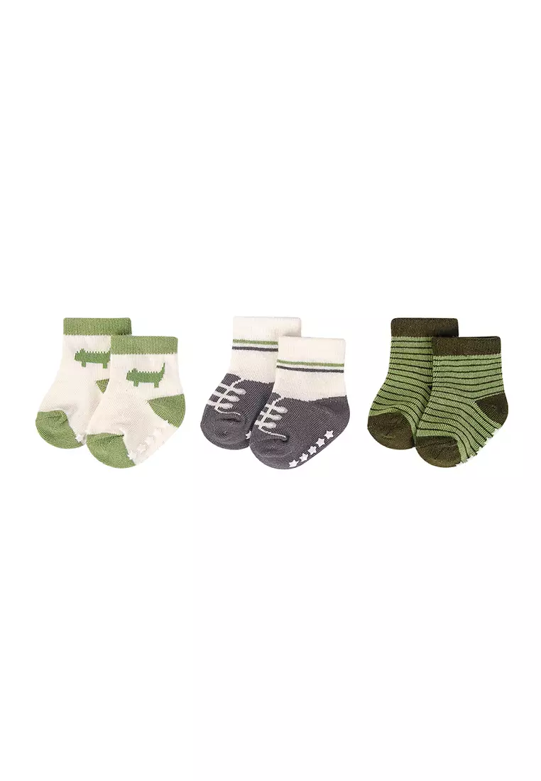 Hudson Baby Socks 3 Pairs Pack Anti-slip Crocodile 00776CH