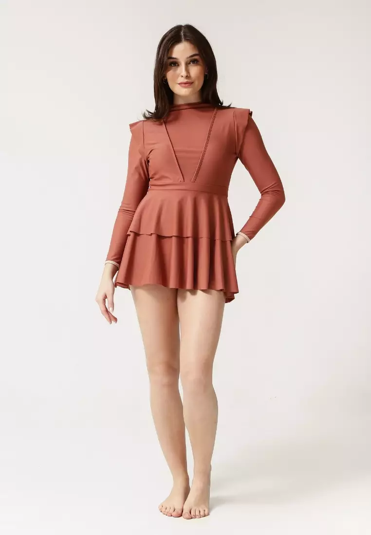 LANUUK Serena Modest Swim Dress – Clay