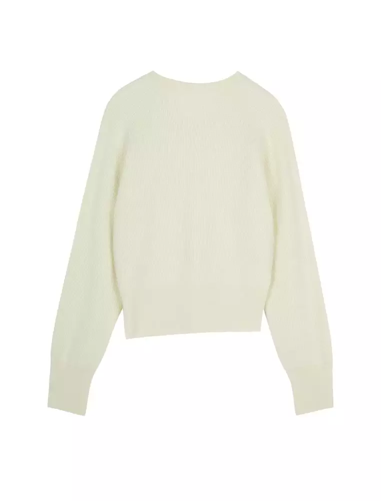 V-Neck Long Sleeve Pullover Cashmere Sweater