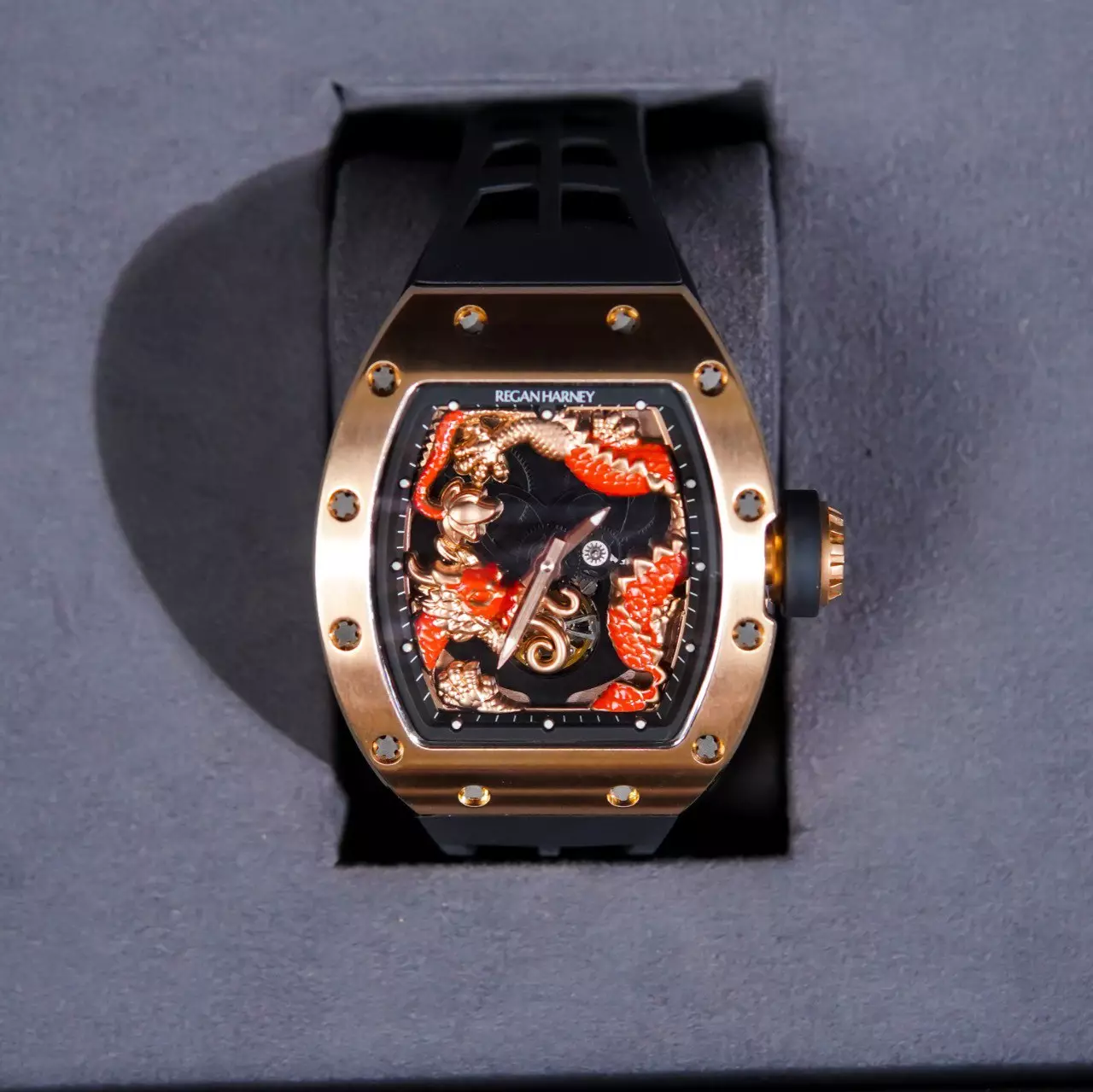 Jam Tangan REGAN HARNEY RH 64-11 ANCIENT SAGA ROSEGOLD PLATED TITANIUM WATCH 100% ORIGINAL - OS
