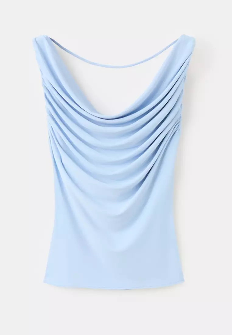 Buy Mango Open-Back Draped Top 2026 Online | ZALORA
