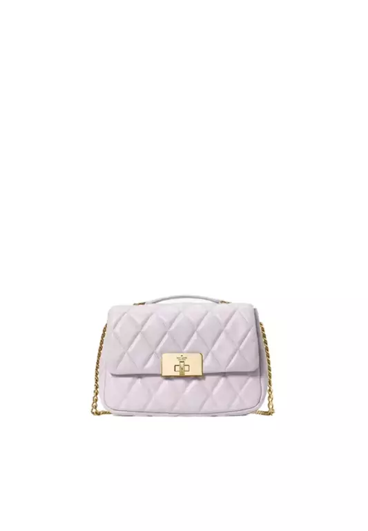 Kate Spade Carey Quilted Small Flap Crossbody Bag In Pale Amethyst KJ949
