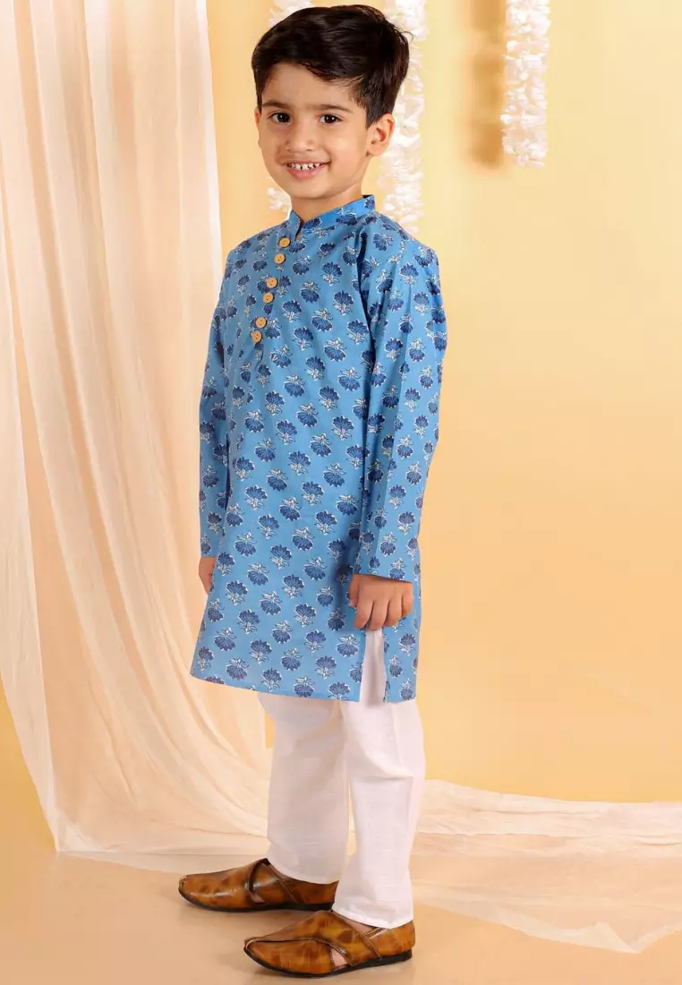 True Blue Boys Kurta Pajama Set
