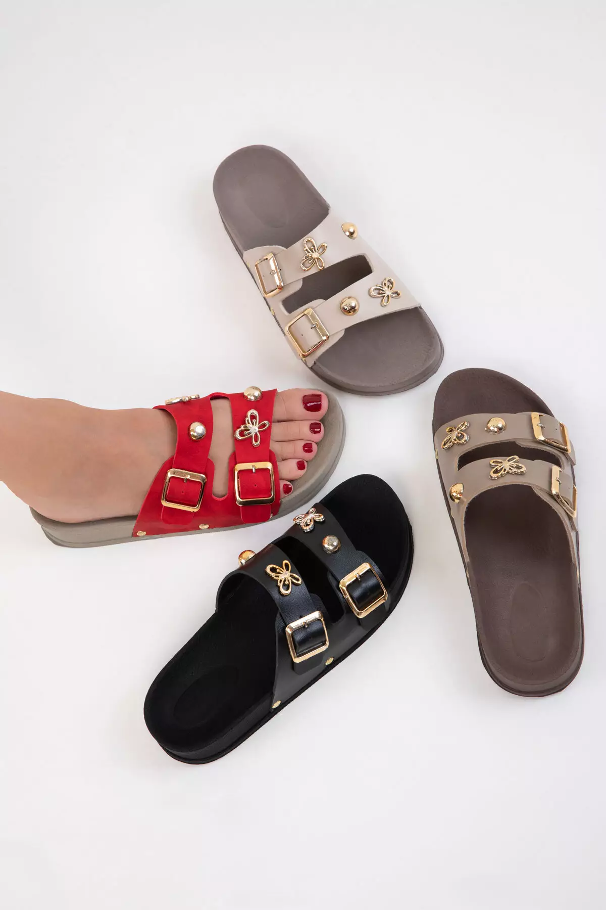 Red Women's Slippers 20757