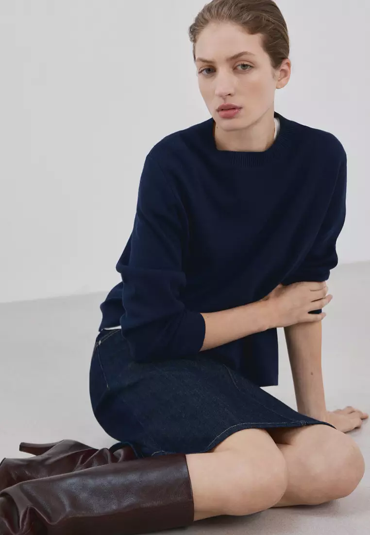 Round-Neck Knitted Sweater