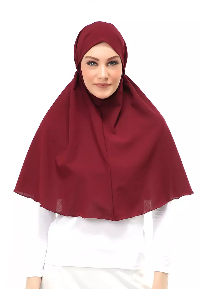 Tamara Jilbab Muslimah Wanita Motif Polos Relaxed Fit - Maroon