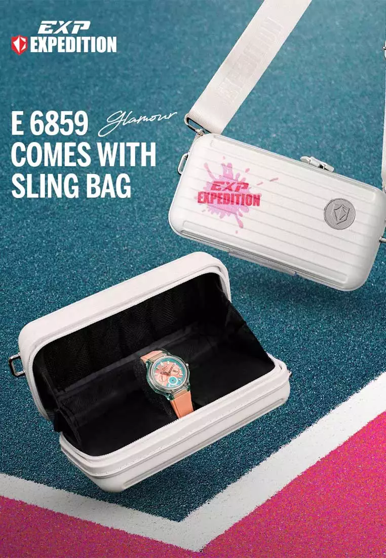 Expedition Jam Tangan Wanita - Pink Rosegold - Rubber Strap - 6859 BFRRGLNPN