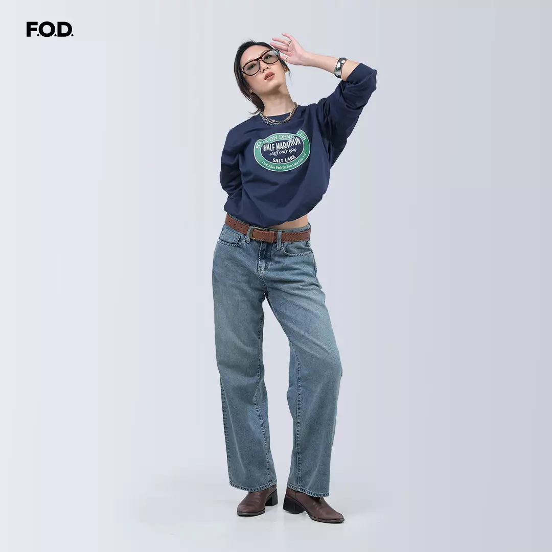 Sweater Wanita Half Marathon Navy