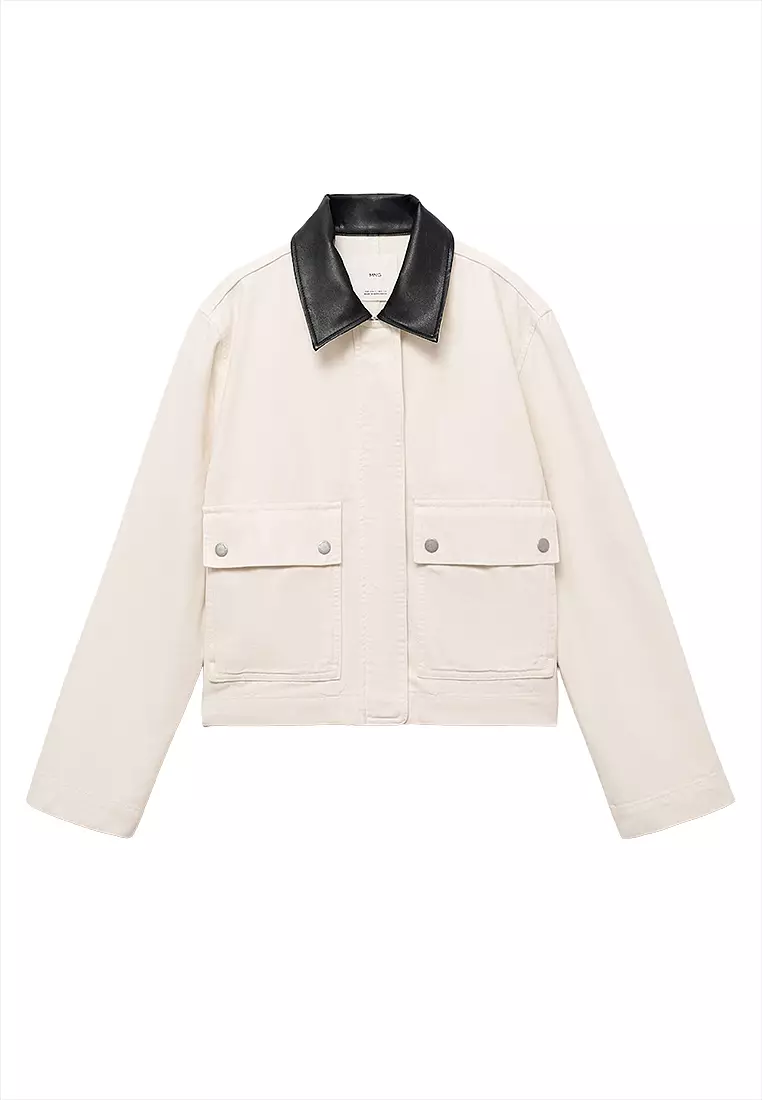 Buy Mango Denim Jacket With Contrasting Collar 2025 Online ZALORA