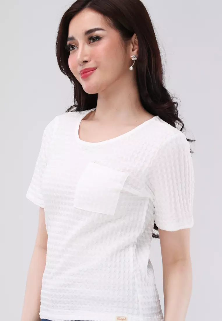 Short Slvs. Round Neck Basic Top