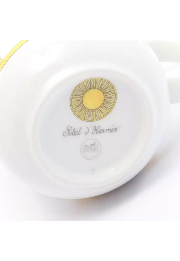 Tasse à Thé Et Soucoupe Hermès Soleil D’Hermès, 2 Pièces, Porcelaine Jaune, Capacité 350ml