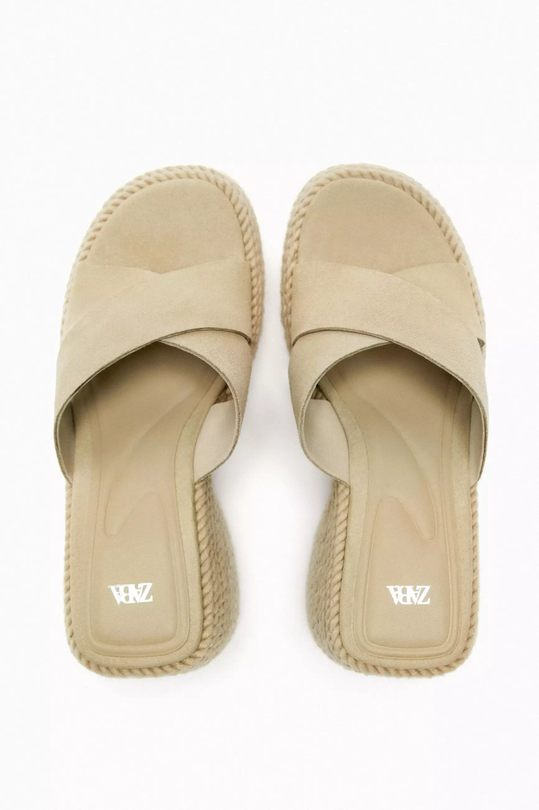 ZARA Split Suede Wedge Sandals 2025 | Buy ZARA Online