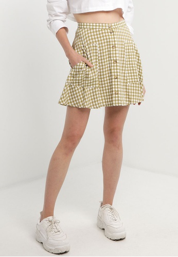 topshop yellow mini skirt