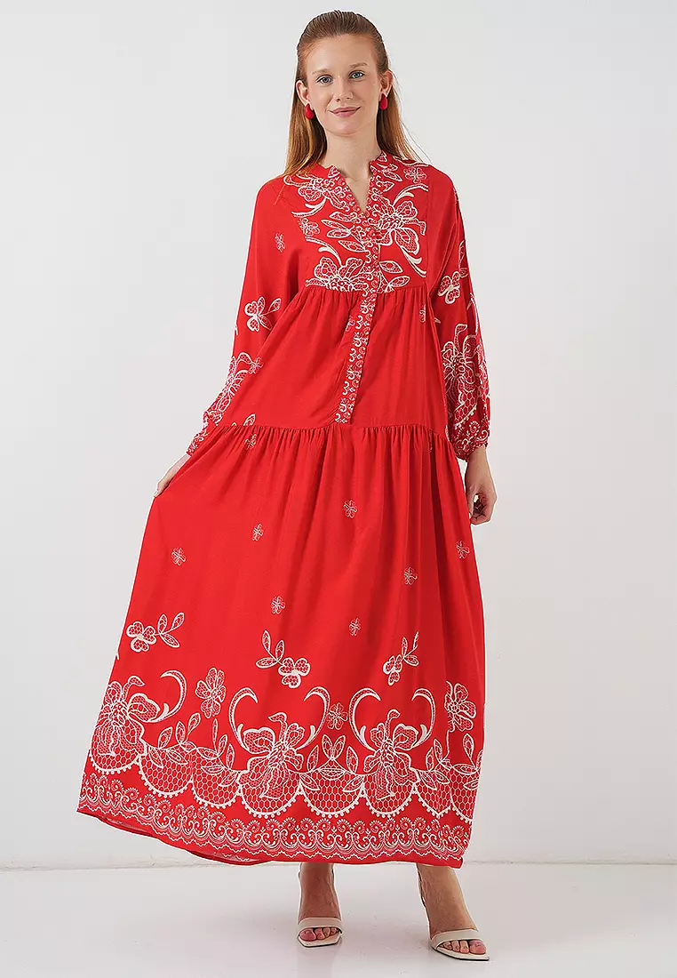 Modest Printed Maxi Dress