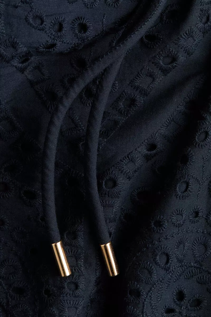 Broderie-anglaise cotton shirt dress
