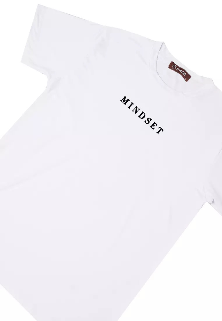 NTD99 Kaos Gym Stretch Nade "mindset" putih