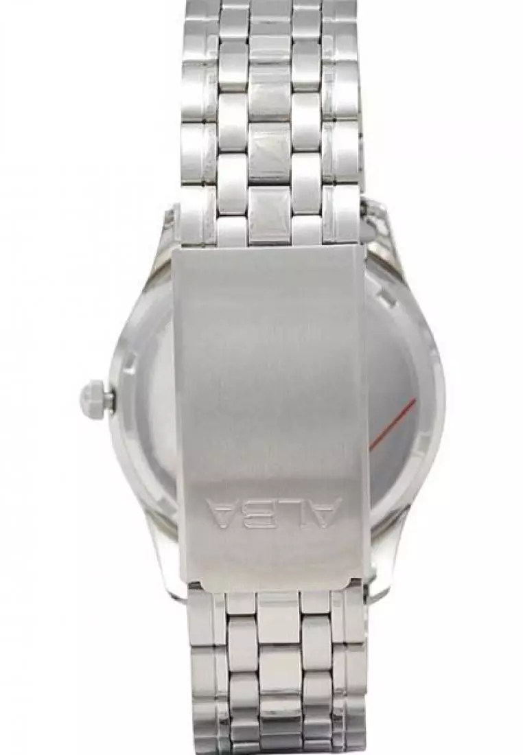 Jam Tangan Pria Alba Original AXHK95 Stainless Stell Silver White