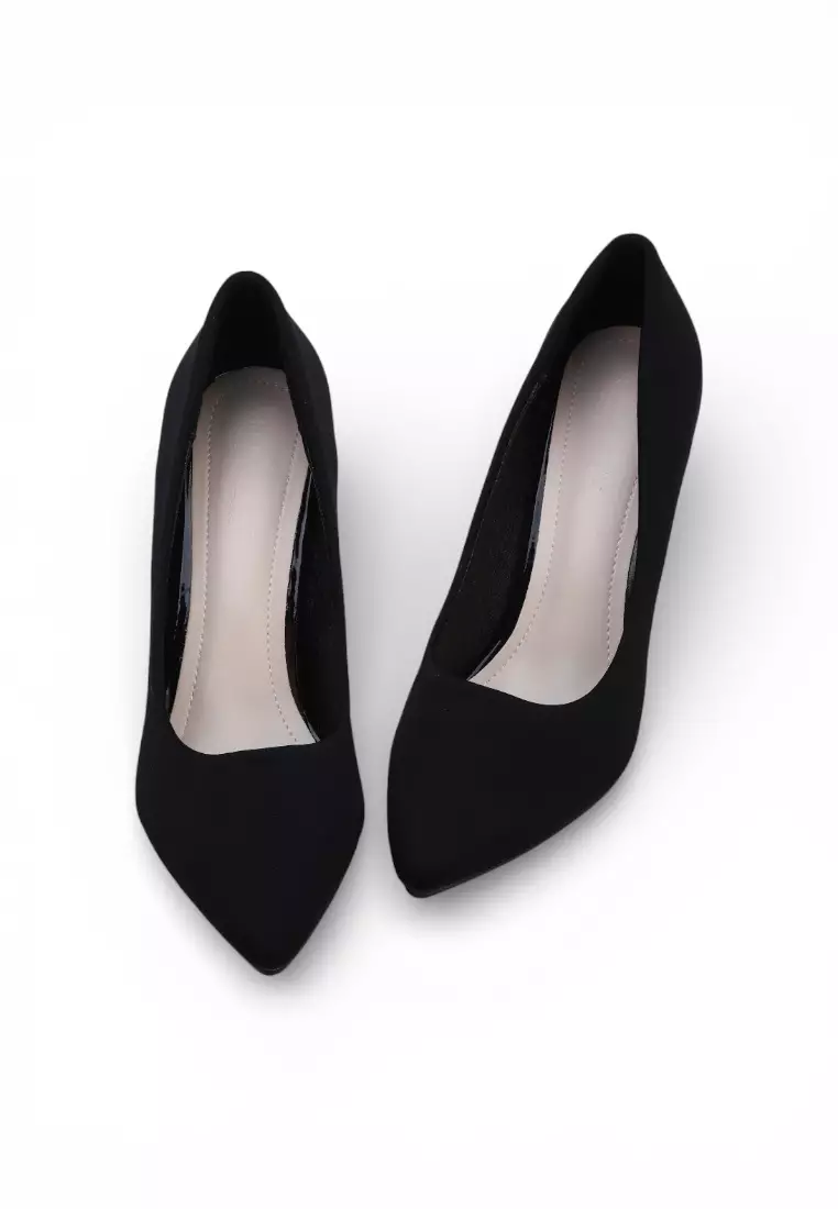 Stiletto Mid Heel Comfy Pumps Office Wear 73750 in Black