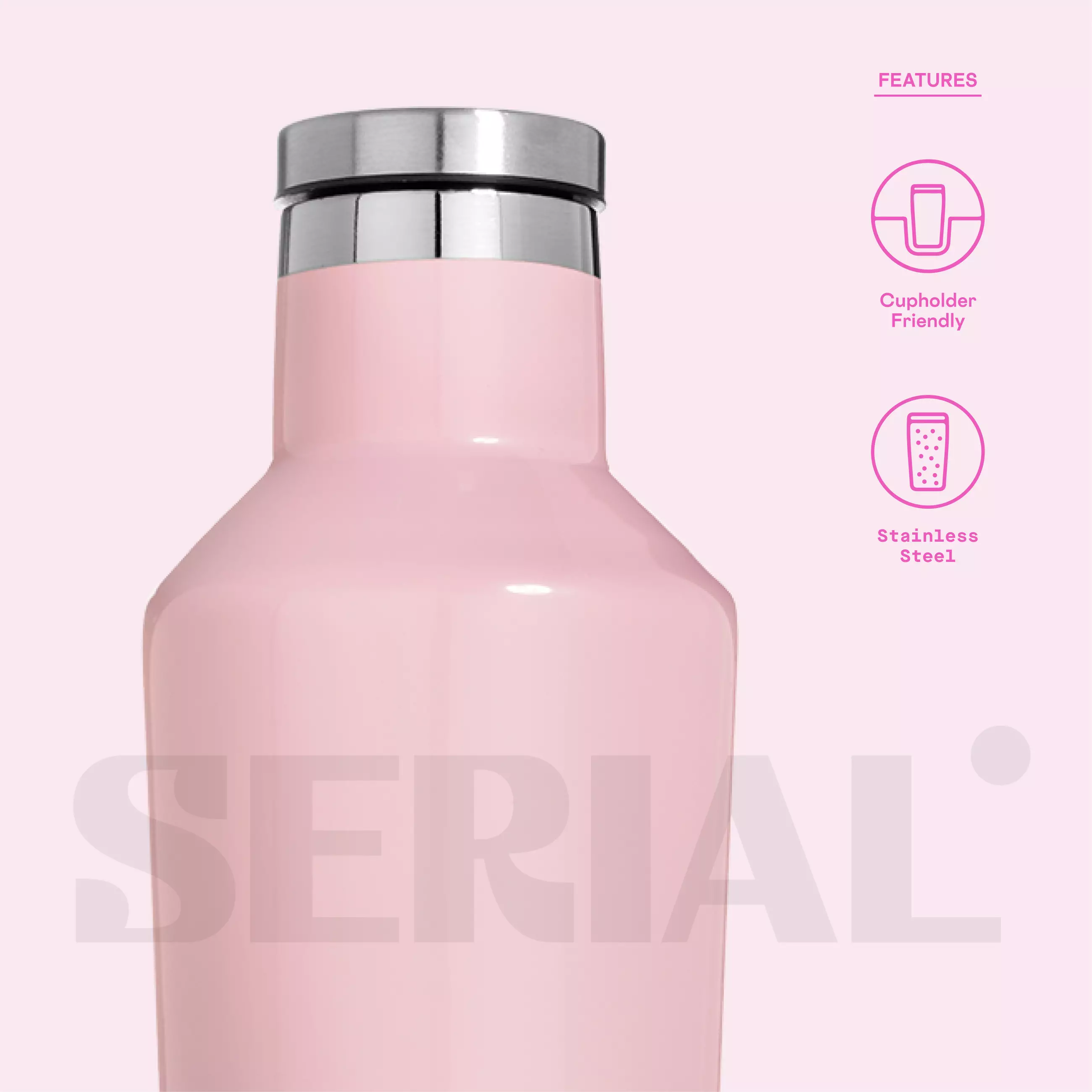 CORKCICLE® Canteen 16oz - Classic Rose Quartz