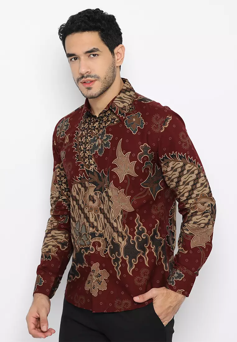 Kemeja Batik Slimfit Anargya - Maroon