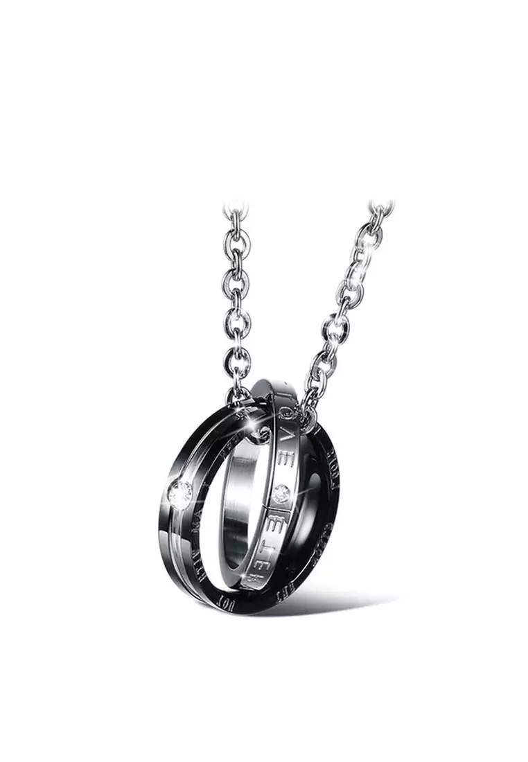 Mens black titanium necklace best sale