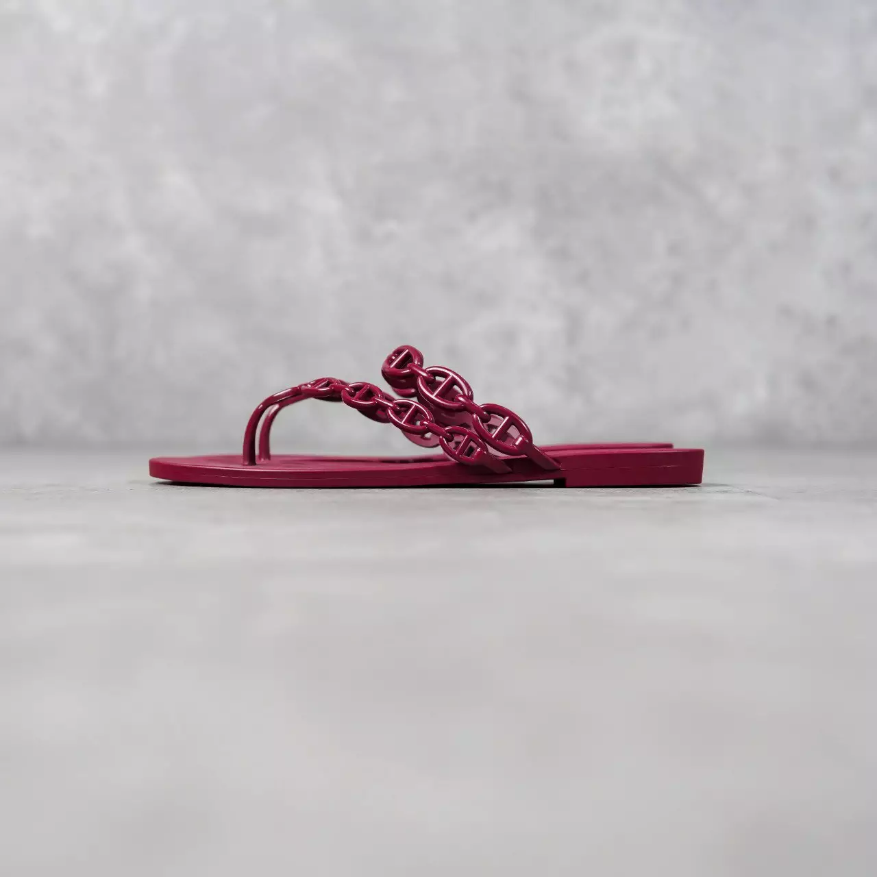 Sandal HERMES ISLAND JELLY RED WINE SANDAL 100% ORIGINAL