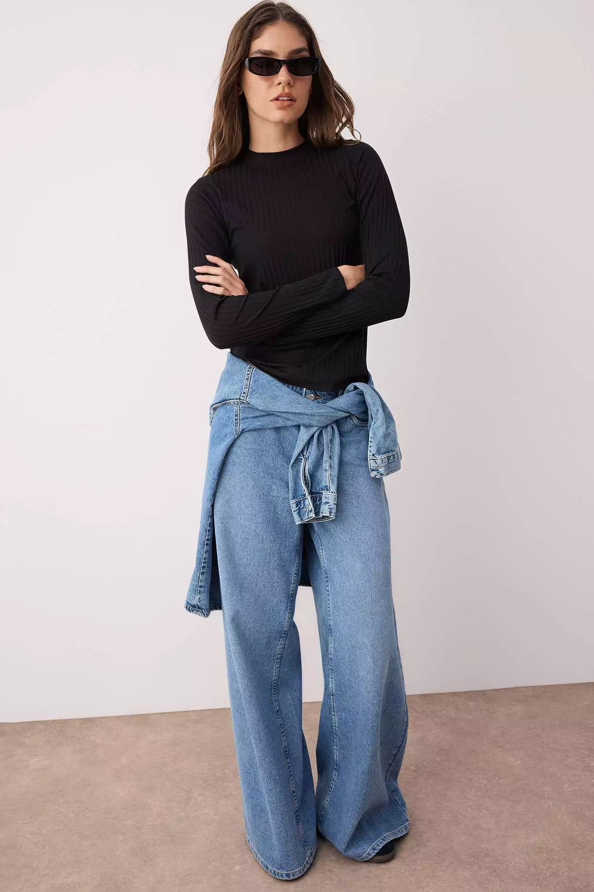 Ribbed High Neck Bodysuit