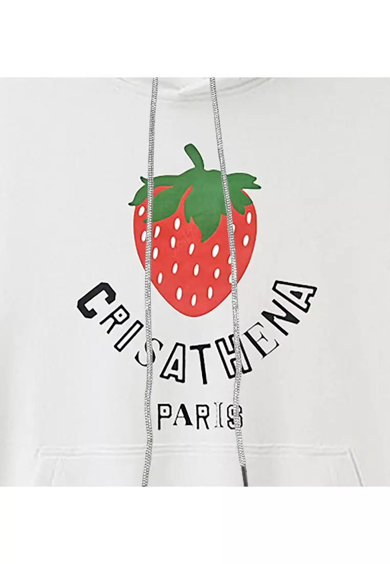 Crisathena Strawberry Hoodie in White