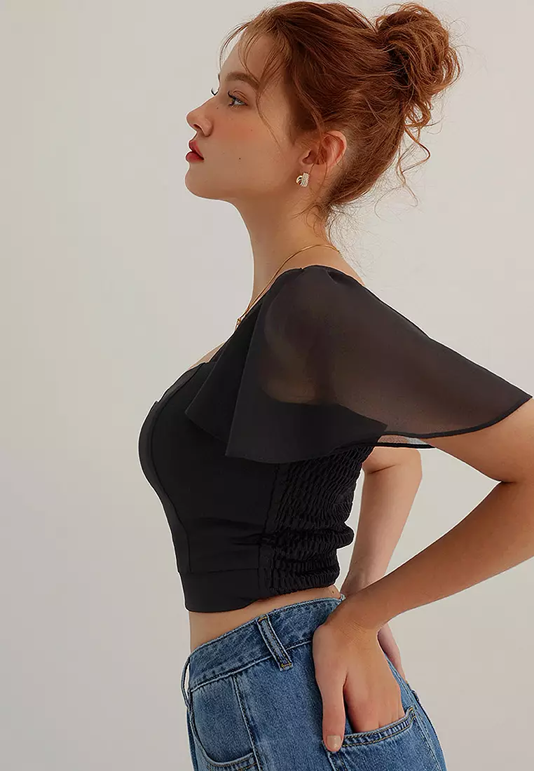 Flutter Sleeve Padded Top