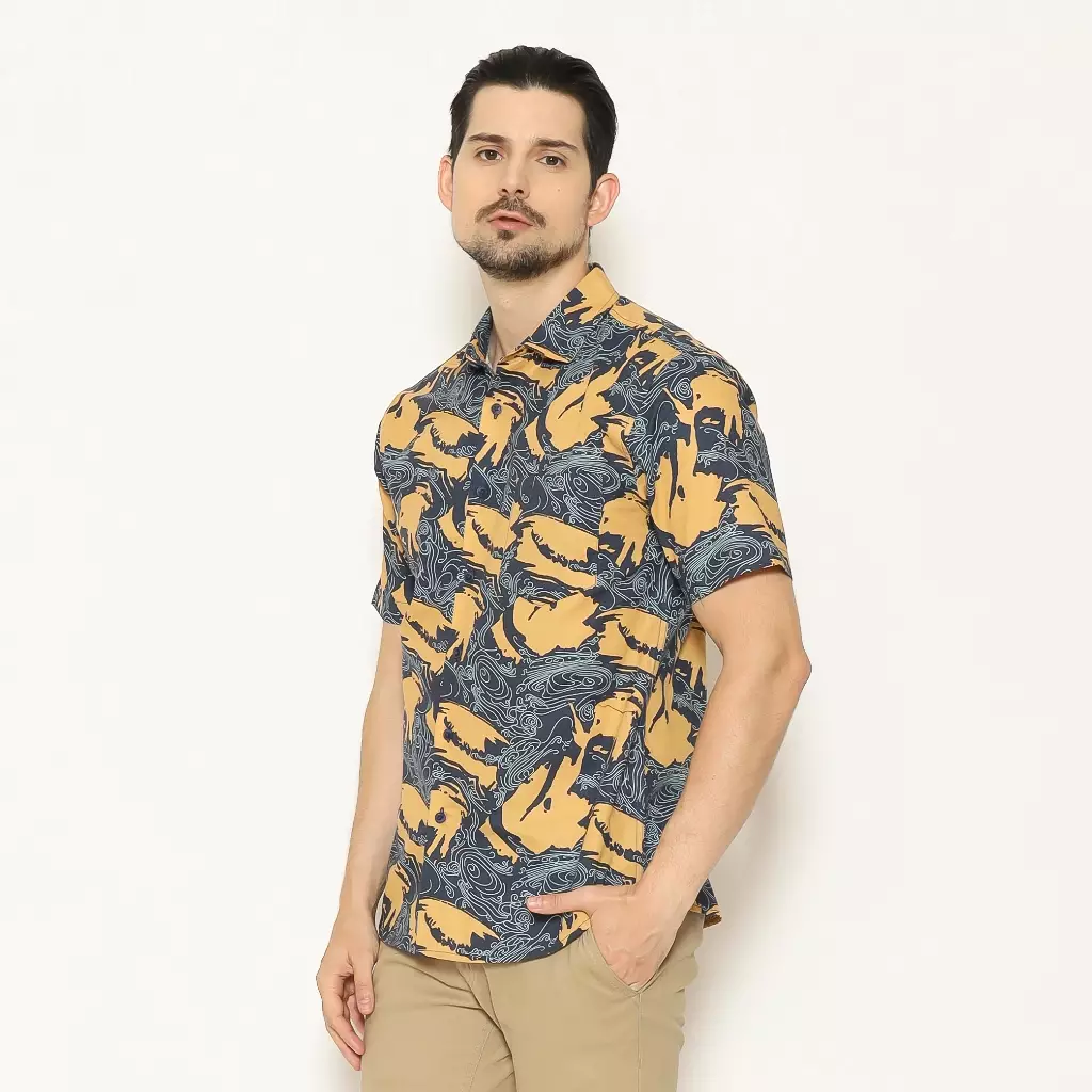 AMK Kemeja Pria Lengan Pendek SHP Basel S/S Blue