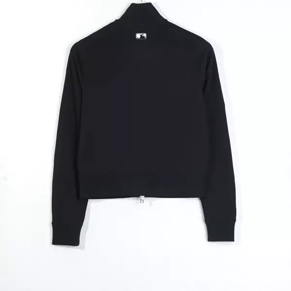 Jaket MLB NY BAND TAPE SHOULDER MONOGRAM WHITE BLACK ZIP TRACK JACKET 100% ORIGINAL