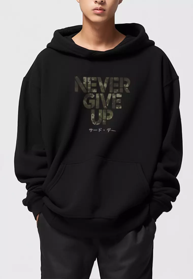 MOB23 Hoodie Oversize Scubalux "never give up camo" hitam