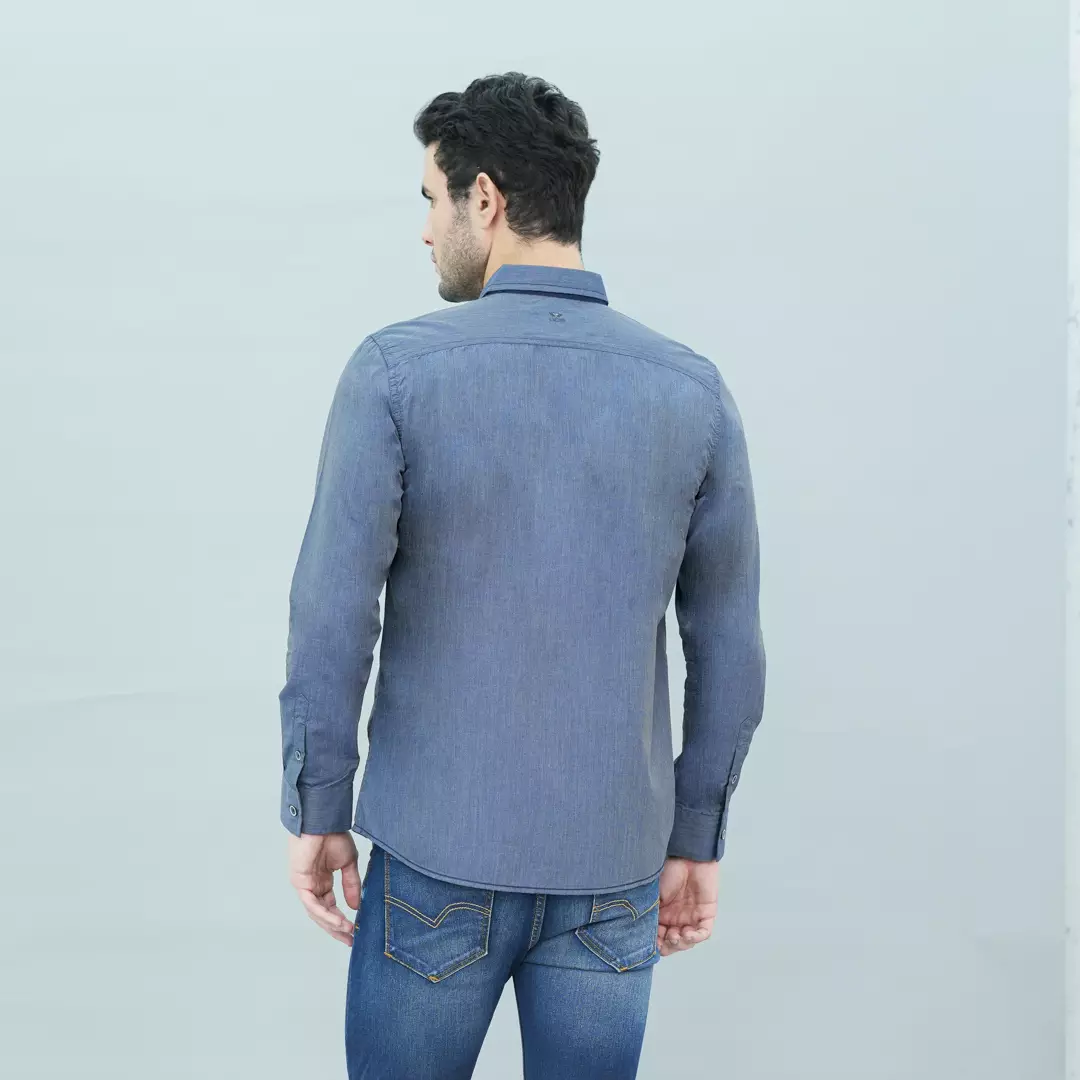 LGS - Kemeja Casual Pria Lengan Panjang Warna Abu-Abu Slim Fit - JSH.391.S1189F.950.C L/S