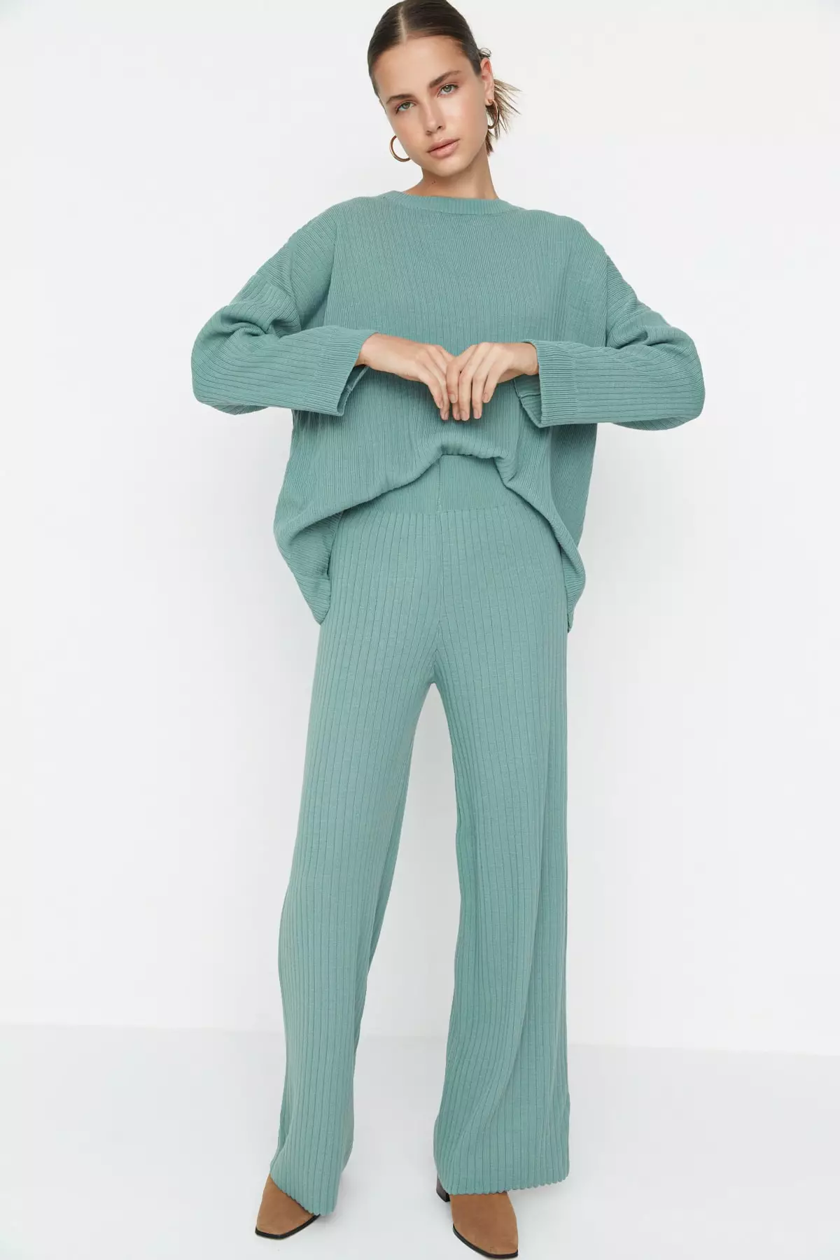 Trendyol Ribbed Sweater and Pants Set 2023 | Buy Trendyol Online | ZALORA  Hong Kong