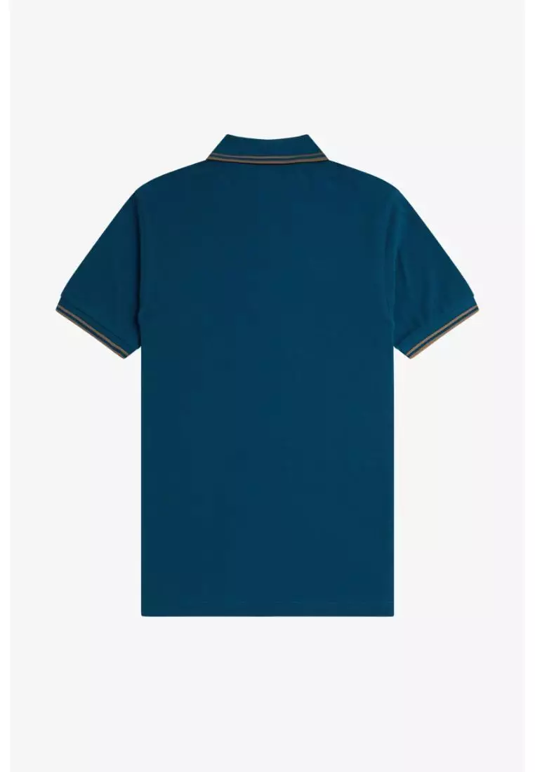 Fred Perry M3600 Twin Tipped Fred Perry Shirt (Dark Petrol / Shaded Stone / Shaded Stone)