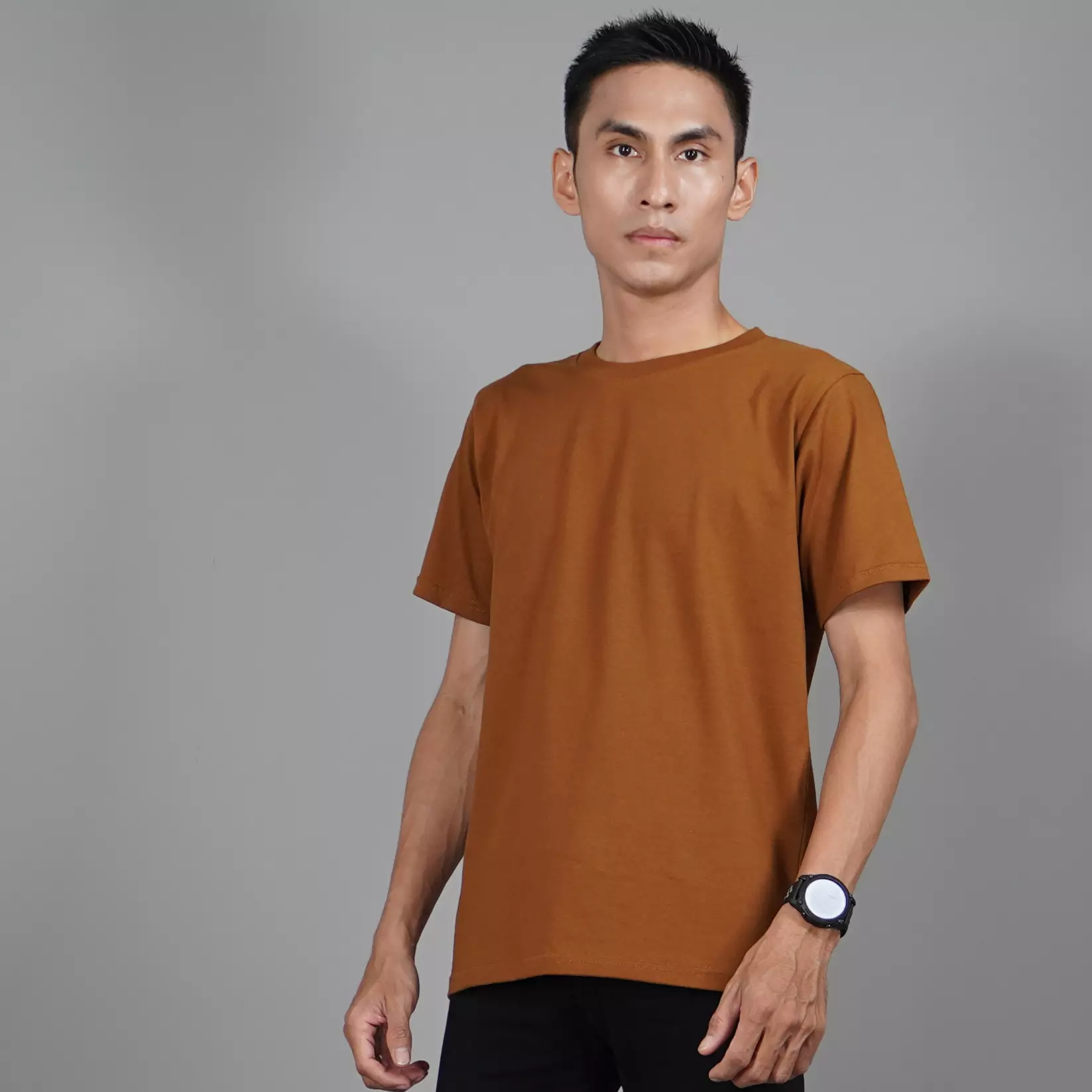  Kaos Polos Pria Lengan Pendek Cotton TShirt Short Sleeve - Bronze