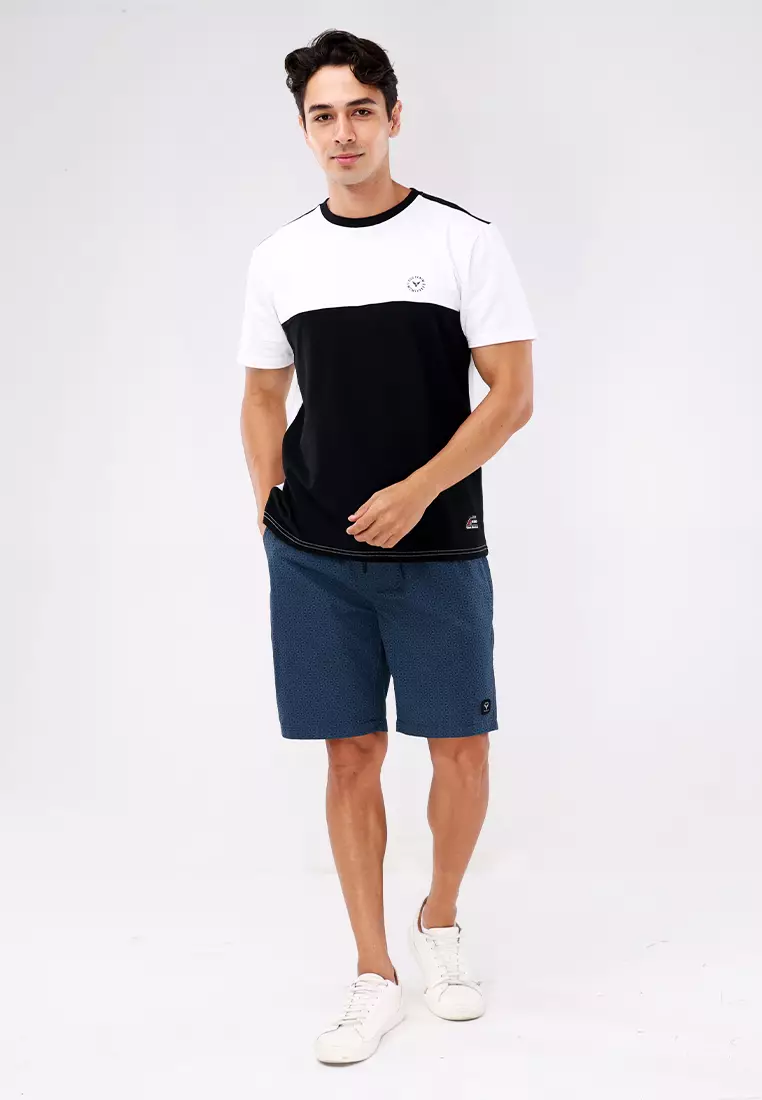 Round Neck Streaky Short Sleeves