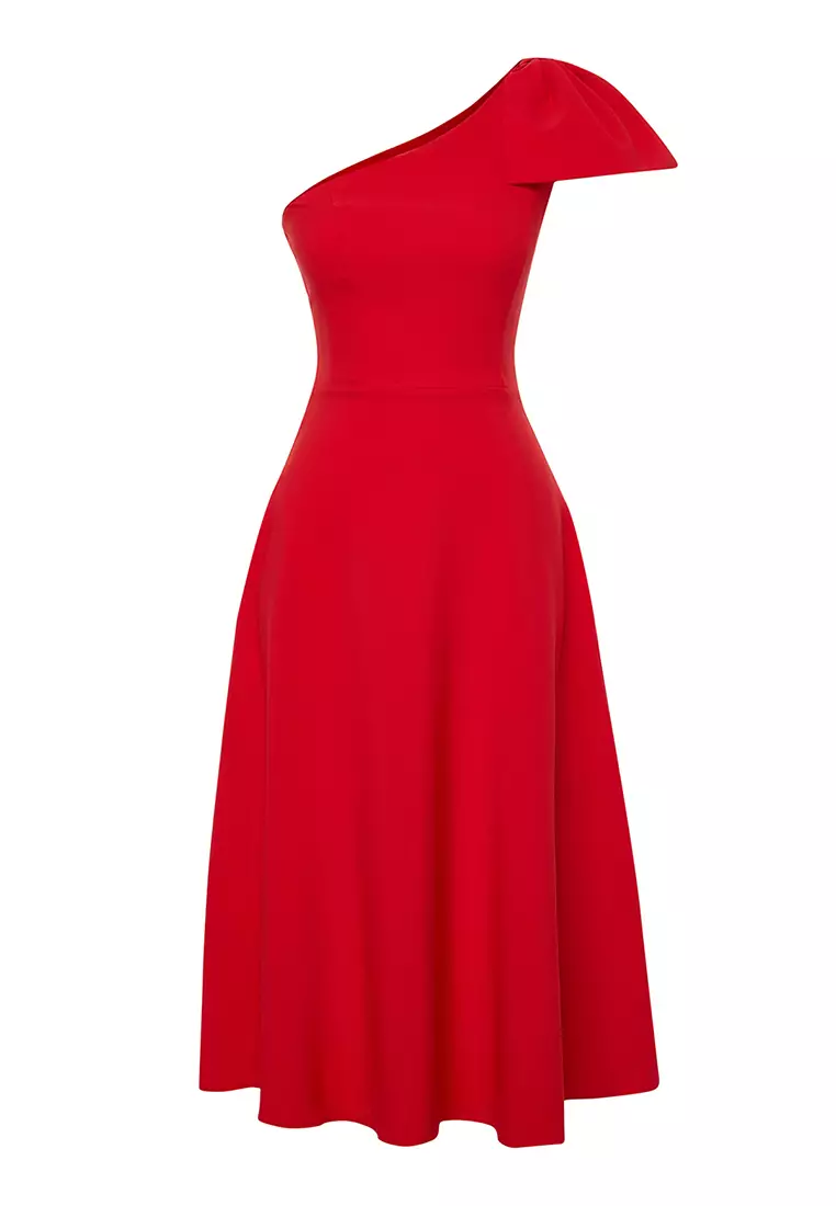 One Shoulder Midi Dress