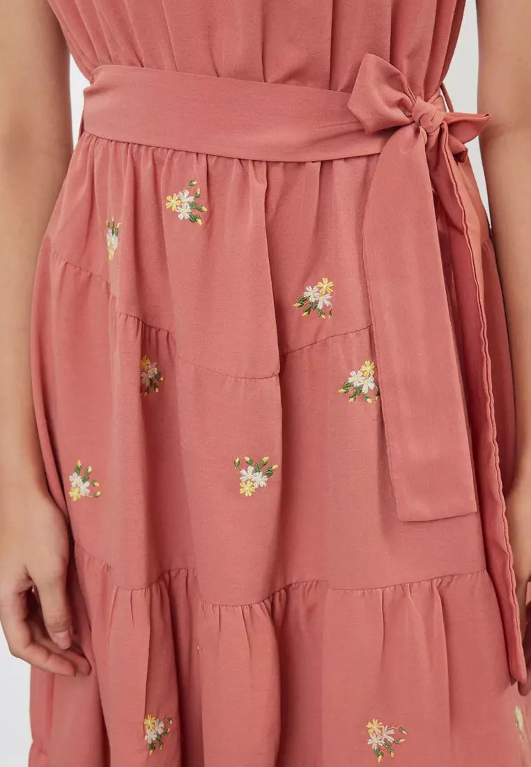 Embroidered Midi Dress